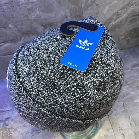 adidas Originals Men's OSFA Black White Tall Fit Utility Beanie Knit Hat - Picture 5 of 8